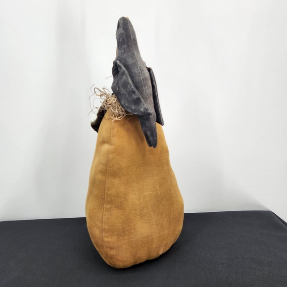 Primitive Fabric Folk Art Pumpkin Raven Fall Decor Thanksgiving Halloween - Picture 2 of 11